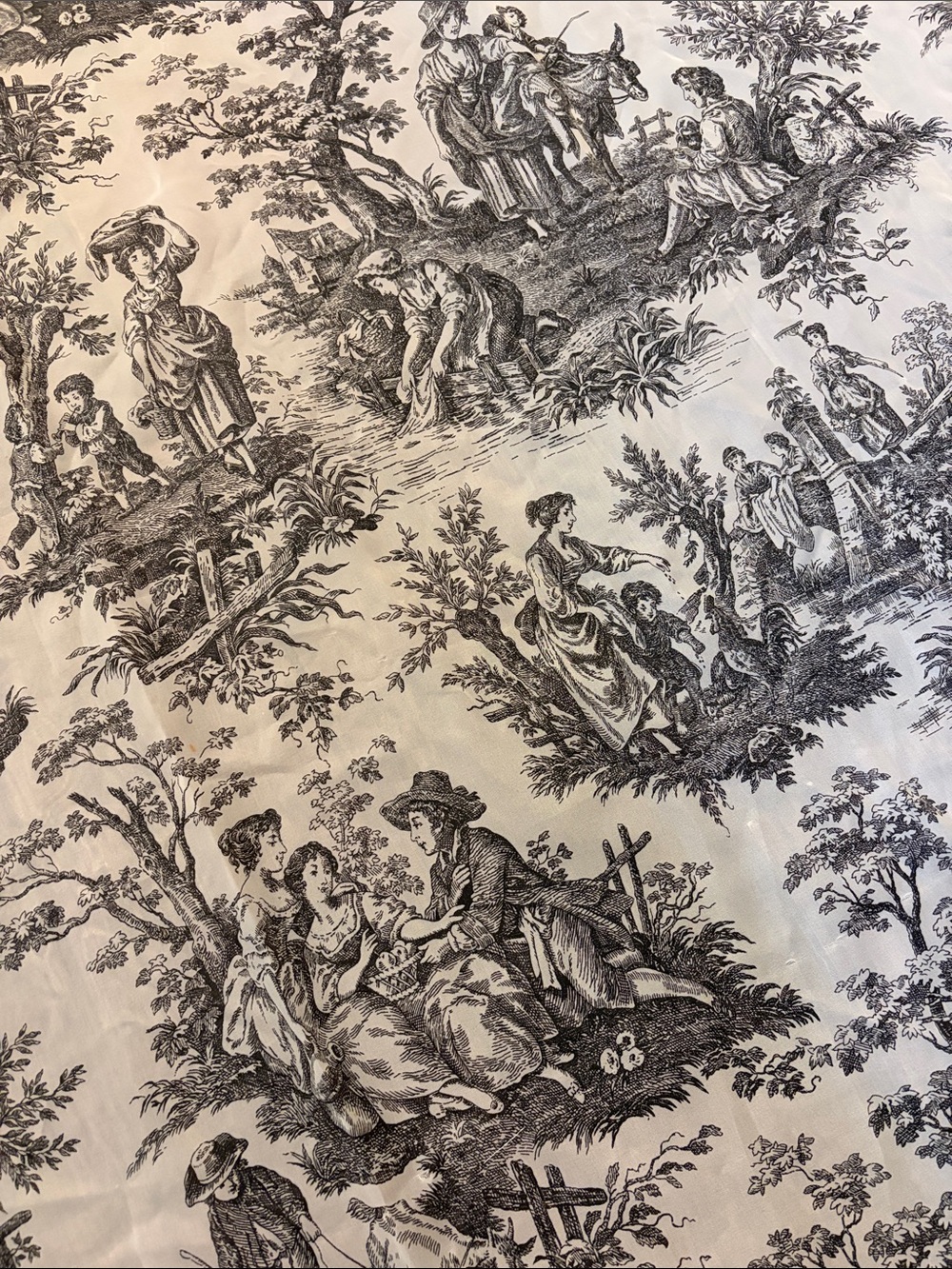 Vtg Waverly Country Life Toile Sheer Panels Pair-54x84. Rod. FSC Home Fashions - Picture 4 of 11